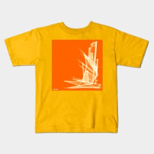 architectural draft in orange sunset Kids T-Shirt